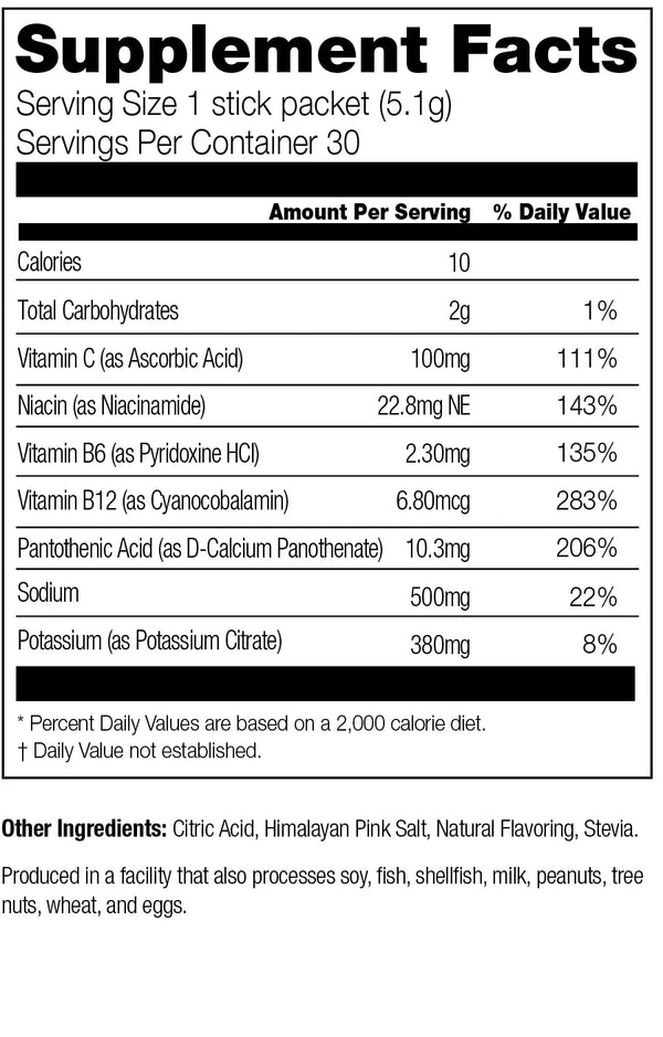 lemon-lime hydrate supplement facts