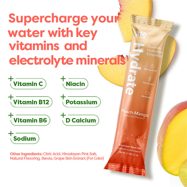 peach-mango hydrate vitamins and minerals