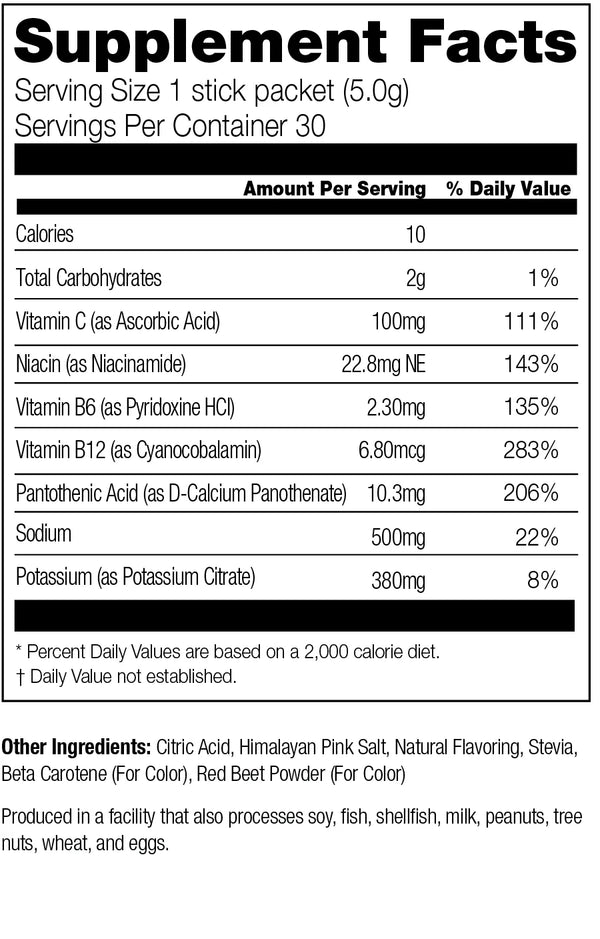 peach-mango hydrate supplement facts