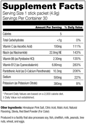 strawberry hydrate supplement facts