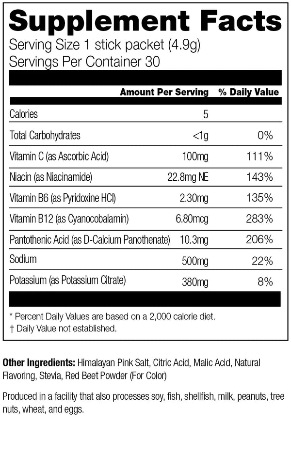 strawberry hydrate supplement facts