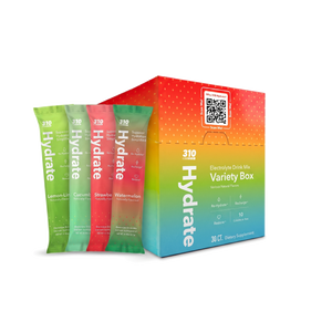 310 Hydrate Variety Box 30 CT with Lemon-Lime, Cucumber, Strawberry and Watermelon sticks