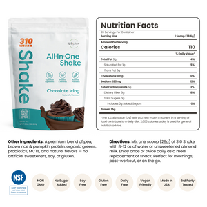 310 Chocolate Icing All-In-One Shake ingredients and nutrition facts