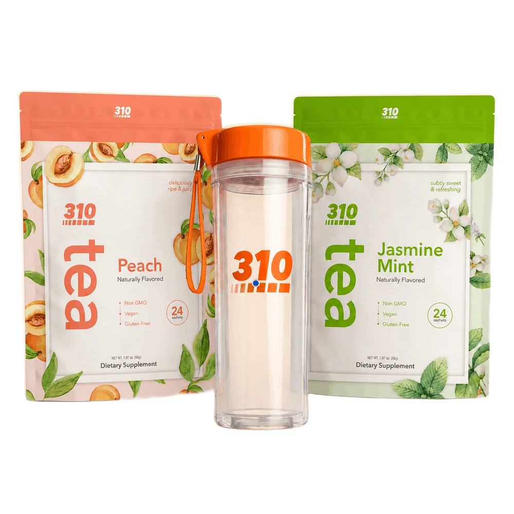 310 Tea Lover's Variety Pack — Jasmine Mint Tea, Peach Tea, and a 310 Tea Tumbler