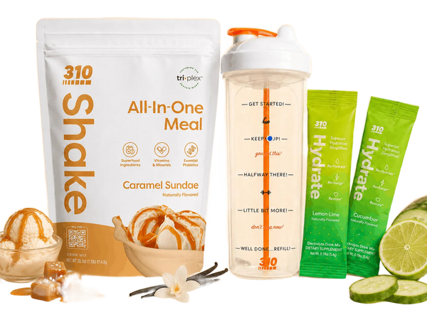 310 Hydration Bundle — Caramel Sundae shake, electrolytes & water-tracker bottle