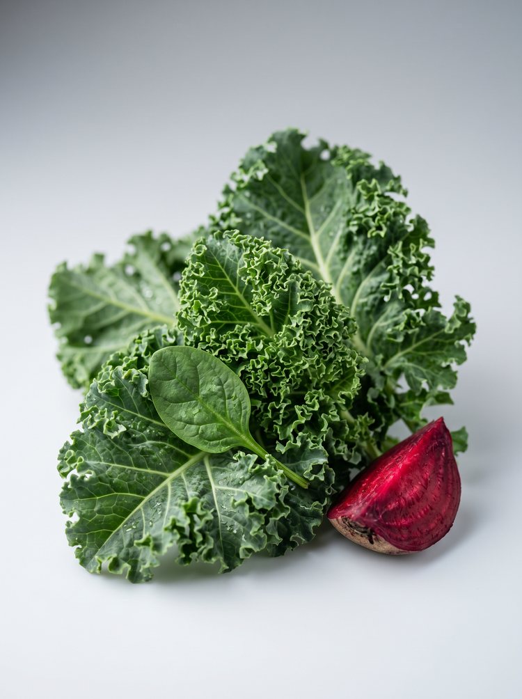 Kale, spinach and beet