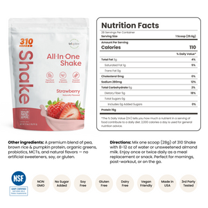 310 Strawberry All-In-One Shake ingredients and nutrition facts
