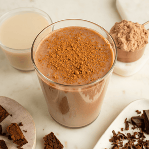 a glass of 310 chocolate shake