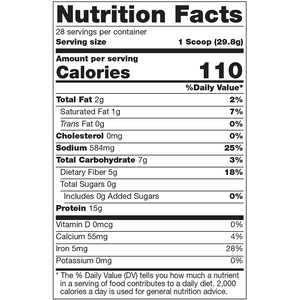 310 Nutrition Organic Salted Caramel Shake Nutrition Label
