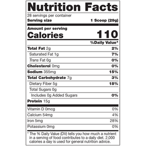 310 Nutrition Organic Vanilla Shake Nutrition Label