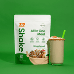 310 Gingerbread shake and a glass of gingerbread protein shake