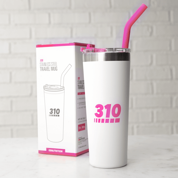 pink stainless steel travel mug