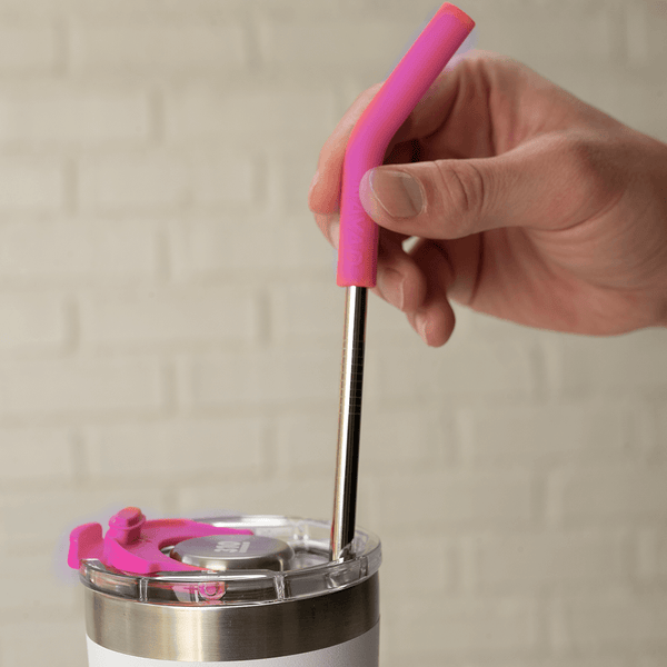 stainless steel pink straw