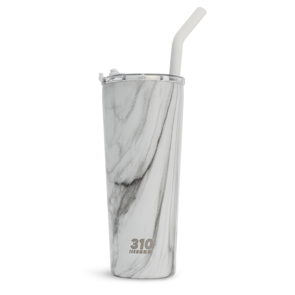 marble design insulated stainless steel travel mug