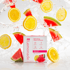 310 lemonade watermelon water enhancer with splashing lemons and watermelons