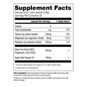 310 lemonade supplement facts