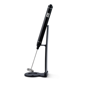 A black 310 Frother used for blending drinks, creating foam, and mixing supplements.