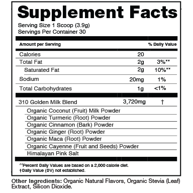 vanilla chai superfood supplement facts