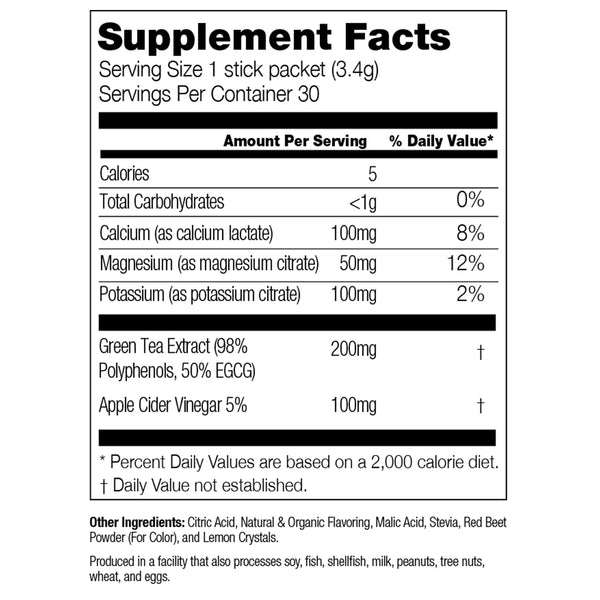 kiwi-strawberry lemonade supplement facts