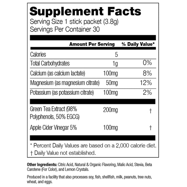 original lemonade water enhancer supplement facts