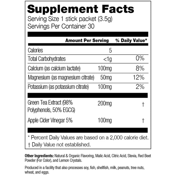 watermelon lemonade supplement facts